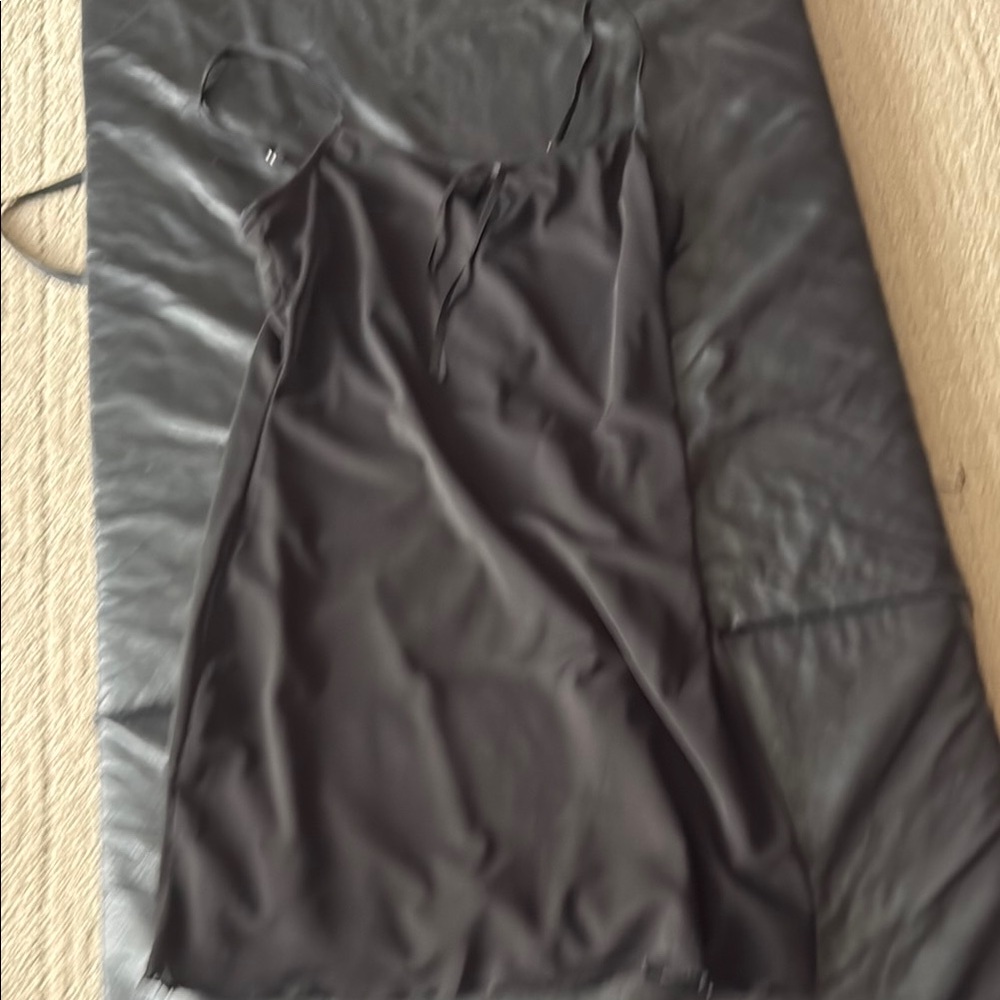 Sleek Black Satin Slip Dress